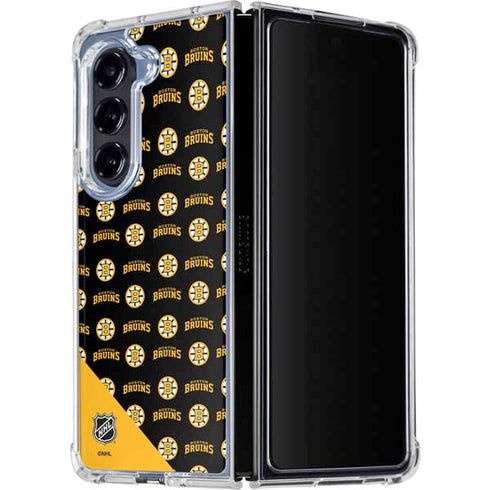 NHL Boston Bruins Pattern Galaxy Z Fold5 5G Clear Case